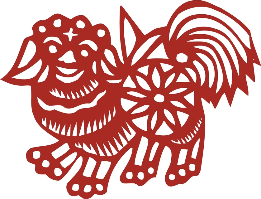 中国风中式传统喜庆民俗人物动物窗花剪纸插画边框AI矢量PNG素材【214】